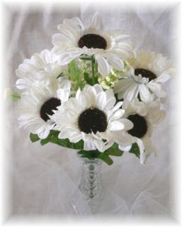 cream sunflowers silk fall wedding bouquet flowers