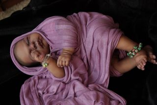   Lifelike AA Ethnic Biracial reborn baby girl Aurelia by Elisa Marx