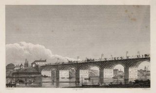 1831 Pont DAusterlitz Bridge Seine Paris Engraving   ORIGINAL