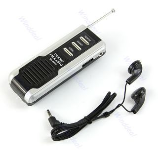Portable Belt Clip Auto Scan FM Radio Receiver with Mini Flashlight 