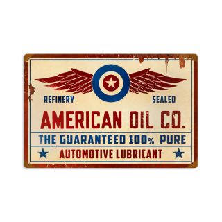 American Oil Co Automotive Vintage Metal Sign