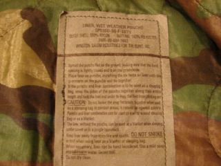 US Military Woodland Poncho Liner Wet Weather Hunting Hunting Fishing 