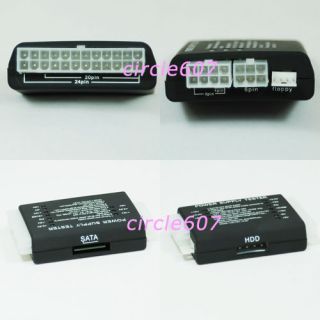 Black PC 20 24 Pin PSU ATX SATA HD Power Supply Tester