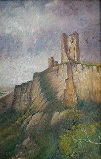 FAUVIST OIL PAINTING SUPERB FRAMED 1910 CHATEAU AUVERGNE FRANCE