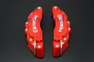Front Universal Disc Brake Calipers Cover Brembo Style Red 3D Medium 