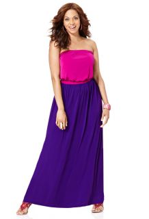 Avenue Plus Size Strapless Colorblock Maxi Dress
