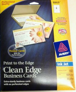 Avery 8869 Clean Edge Business Cards Matte white 160 cards * DO IT 