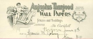 illustrated billhead wall papers boston 1900