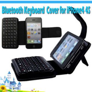   Mini wireless Bluetooth Keyboard Leather Case Cover for iPhone4 4S axp