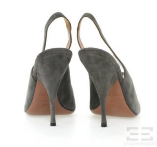 Azzedine ALAIA Gray Suede Strappy Open Toe Slingback Heels Size 40 New 