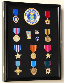 Lapel Pin Patches Medal Display Case Shadowbox Cabinet