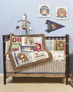 Kidsline 4pc Animal All Stars Baby Crib Bedding Set New