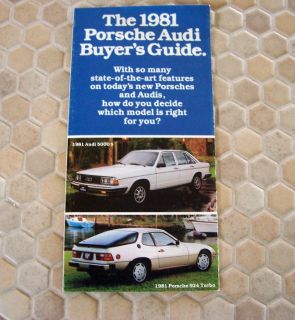 Porsche 928 911SC 924 Audi 5000S Sales Brochure 1981