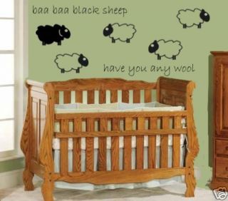 Baa Baa Black Sheep Baby Nursery Childs Room Wall Decal