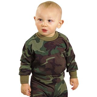Military Infant Baby Woodland Camo Clothes Girl Boy Long Sleeve Shirt 
