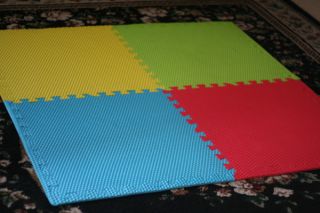 Activity Playmats Foam Mat Set w Bag   Covers 16 SqFt   Padded Surface 