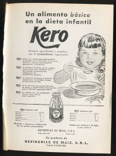   RARE Argentina Advertising Kero Food Infant Baby Formula Ad