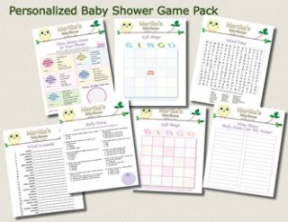 Popular Baby Shower Games Owl Theme Hooters Girl Boy Neutral Leaves 