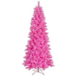 ft Pink Bottle Brush Pink Lights Slim Pencil Prelit Christmas Tree 