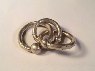 Vintage sterling silver baby teething ring rattle Tiffany SCRAP USE 