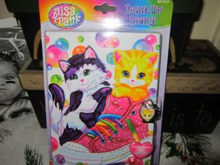 Lisa Frank light up diary.192 ruled pages lock with 2 keys Kitten 