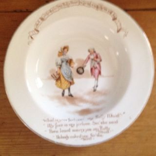 Antique Early Royal Baby Plate  Pretty Maid Excellent Condition 