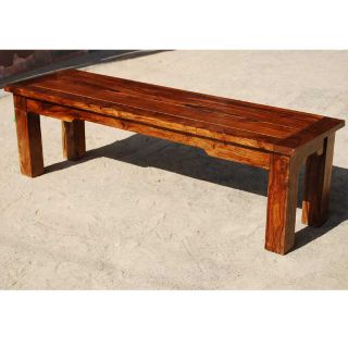 Solid Wood Rustic Backless Bench Dining Patio Outdoor Indoor Furniture 