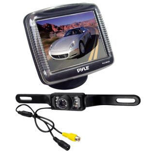   LCD Rear View Night Vision Backup Camera w License Plate Mount