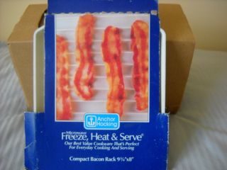 Anchor Hocking Compact Bacon Rack Microwave Rack Freeze Heat & Serve 