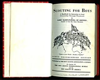 SCOUT BSA BOOK BADEN POWELL SCOUTING FOR BOYS 1970s CANADA PRINTING BP 