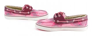 Sperry Bahama Pink Rose Cordovan Sequins Top Siders Boat Shoe 8 5 New 