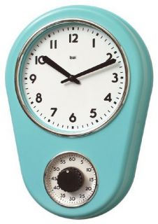 Bai Retro Kitchen Timer Wall Clock Turquoise