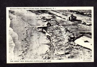   1938 Hurricane Baileys Beach NEWPORT RHODE ISLAND Postcard Disaster