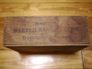 Antique Vintage 1900s Bakers Chocolate Wooden Wood Dovetail Box Crate 