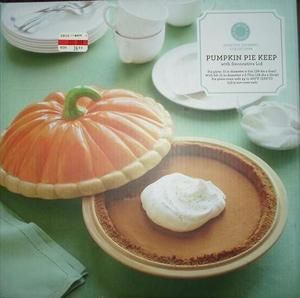   Stewart Ceramic Stoneware Pumpkin Pie Keep Baking Dish, Decorative Lid