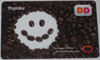    Donuts gift card thanks as shown above containing $0 balance
