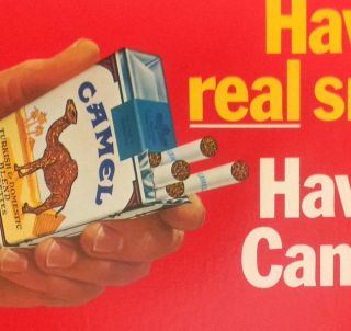 Vintage Old 1972 CAMEL CIGARETTES Tobacco Advertising Sign No Surgeon 