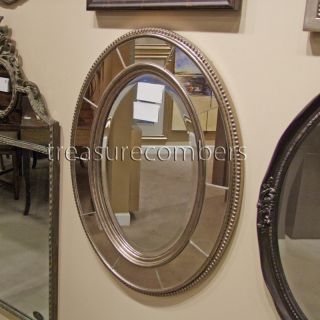 Ballard Designs LARA Silver Gold Oval Wall Mirror