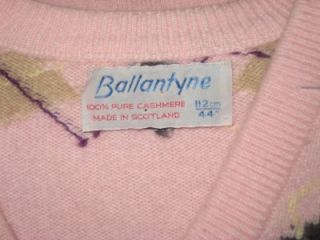 vintage BALLANTYNE Made in Scotland 100% Cashmere Womens 44 Sweater 
