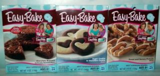 Easy Bake Oven   1 Cookie, 1 Pretzel and 1 Brownie Mixes NEW