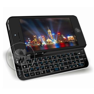 Backlight Bluetooth Wireless QWERTY Slider Keyboard Case for iPhone 5 