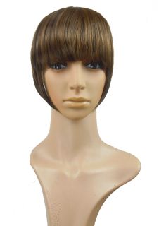   Free ship★dark auburn Clip on Front Neat Bang Fringe Hair Extensions