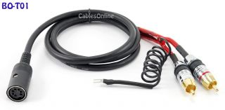 3ft DIN7 Female to 2 RCA Male Turntable Cable w Ground