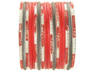 Indian Glass Bangle Ethnic Belly Dance Bracelets Red S