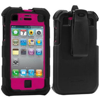 Ballistic Case and Holster for iPhone 4 iPhone 4S Black and Hot Pink 