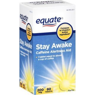 Stay Awake Alertness Aid w Caffeine 80 Tablets Equate