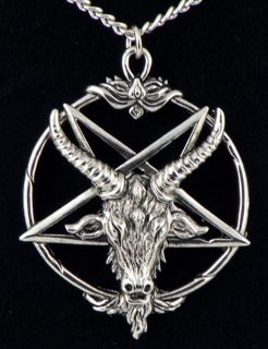 Baphomet Inverted Pentagram Necklace Black Metal Dimmu Occult Sabbatic 