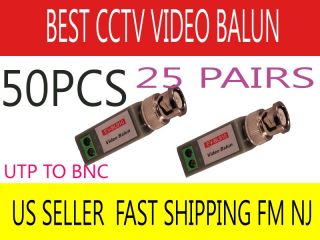 50 25 Pack of 2 Mini CCTV BNC Video Balun 1 CH Passive