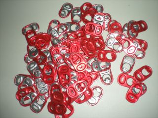 Bag of 100 of Red Aluminum Soda Beer Can Tabs 2