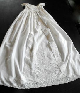 Antique Ayrshire Christening Gown Traditional Embroidery Beautiful 